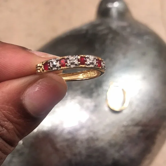 Premier Design 925 Gold Plated Ruby Hoops - Picture 4 of 6